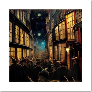 Starry Night in Diagon Alley Posters and Art